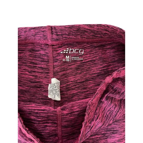 BCG Girls Fuchsia Pink Black Sports Bra & Shorts Athletic Set Youth Size Medium - Picture 3 of 7